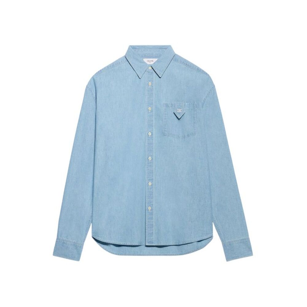 Celine Men Cotton Denim Shirt